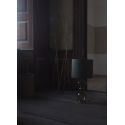 Lampe de chevet verre soufflé Futura, diamètre 18 cm, Ebb & Flow, Gris fumé, partie supérieure et câble argenté