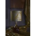 Lampe de chevet goutte en verre soufflé Lute, diamètre 22 cm, Ebb & Flow, Obsidienne, partie supérieure doré et câble doré