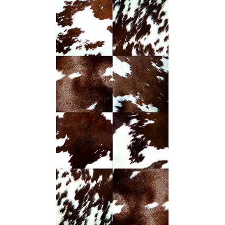 Tapis vinyle Patchwork peau de vache rectangulaire, 99x198cm, collection Mountain Sélection, Pôdevache
