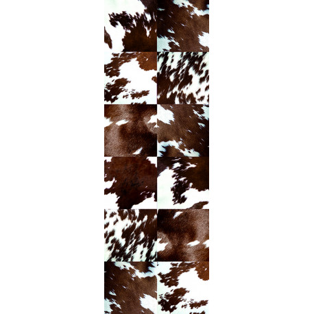 Tapis vinyle Patchwork peau de vache rectangulaire, 95x300cm, collection Mountain Sélection, Pôdevache