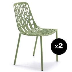Lot de 2 chaises design Forest, Fast thé vert