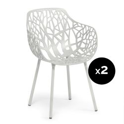 Lot de 2 fauteuils design Forest, Fast blanc