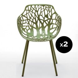 Lot de 2 fauteuils design Forest, Fast thé vert