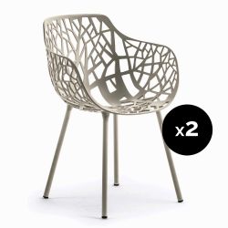 Lot de 2 fauteuils design Forest, Fast gris acier