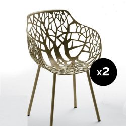 Lot de 2 fauteuils design Forest, Fast or perlé