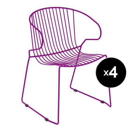 Lot de 4 fauteuils Bolonia, Isimar, violet