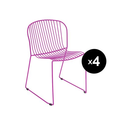 Lot de 4 chaises Bolonia, Isimar, violet