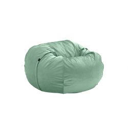 Pouf Vetsak, taille M, velours vert menthe, D110cm x H70 cm