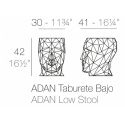 Tabouret Adan ou table d'appoint, Vondom, anthracite, 30 x 41 x Hauteur 42 cm