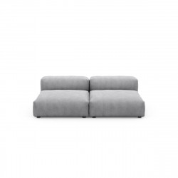 Canapé 2 à 3 places Vetsak, velours côtelé gris clair L.210 x H.60 x P.136,5 cm