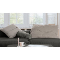 Canapé d'angle Vetsak, velours côtelé gris foncé & coussins gris clair