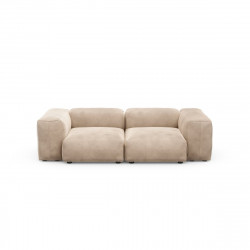Canapé 2 places avec accoudoirs Vetsak, velours gris \'stone\' L.231 x H.60 x P.220,5 cm