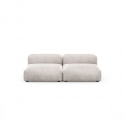 Canapé 2 à 3 places Vetsak, velours gris clair L.210 x H.60 x P.115,5 cm