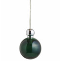 Suspension Uva, Ebb&Flow, vert, diamètre 7 cm, câble transparent, boule en laiton doré