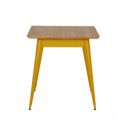 Table 55 Plateau Chêne, Jaune moutarde, Tolix, 70 X 70 X H74 cm