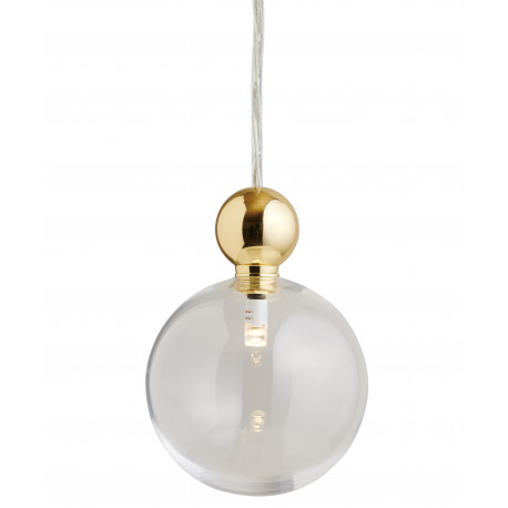 Suspension Uva, Ebb&Flow, doré fumé, diamètre 10 cm, câble transparent, boule en laiton doré