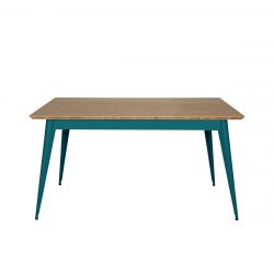 Table 55 Plateau Chêne, Vert canard, Tolix, 140 X 80 X H74 cm