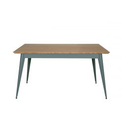 Table 55 Plateau Chêne, Blanc, Tolix, 140 X 80 X H74 cm