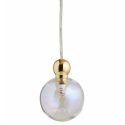 Suspension Uva, Ebb&Flow, couleur nacré, diamètre 7 cm, câble transparent, boule en laiton doré