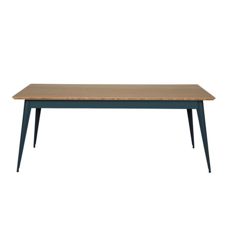 Table 55 Plateau Chêne, Vert olive, Tolix, 190 X 80 X H74 cm