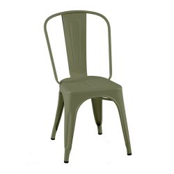 Set de 2 chaises A, Tolix vert olive mat fine texture