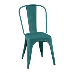 Set de 2 chaises A Inox, Tolix vert canard mat fine texture