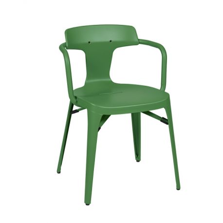 Chaise T14 Inox Brillant, Tolix vert romarin