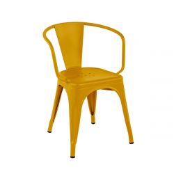 Set de 2 fauteuils A56 Brillant, Tolix jaune moutarde