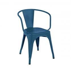 Set de 2 fauteuils A56, Tolix bleu océan mat