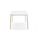 Malmö, grande table, Pedrali blanc, bois clair 190x90cm
