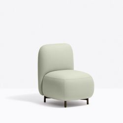 Petit fauteuil Buddy 210S, tissu vert pâle, pieds noirs Pedrali, H72xL55xl62