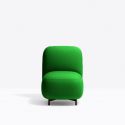 Petit fauteuil Buddy 210S, tissu vert, pieds noirs Pedrali, H72xL55xl62