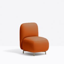 Petit fauteuil Buddy 210S, tissu terracotta, pieds en laiton Pedrali, H72xL55xl62