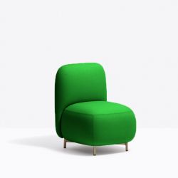 Petit fauteuil Buddy 210S, tissu vert, pieds en laiton Pedrali, H72xL55xl62
