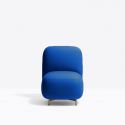 Petit fauteuil Buddy 210S, tissu bleu océan, pieds en laiton Pedrali, H72xL55xl62
