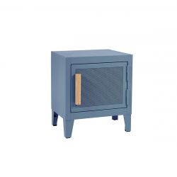 Table de chevet B1 H45 Slim perforé, Bleu provence, Tolix, 40x28xH45cm
