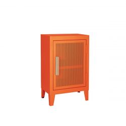 Petit meuble de rangement B1 H64 slim perforé, orange potiron, Tolix, 40x28xH64cm