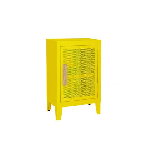 Petit meuble de rangement B1 H64 slim perforé, jaune citron, Tolix, 40x28xH64cm