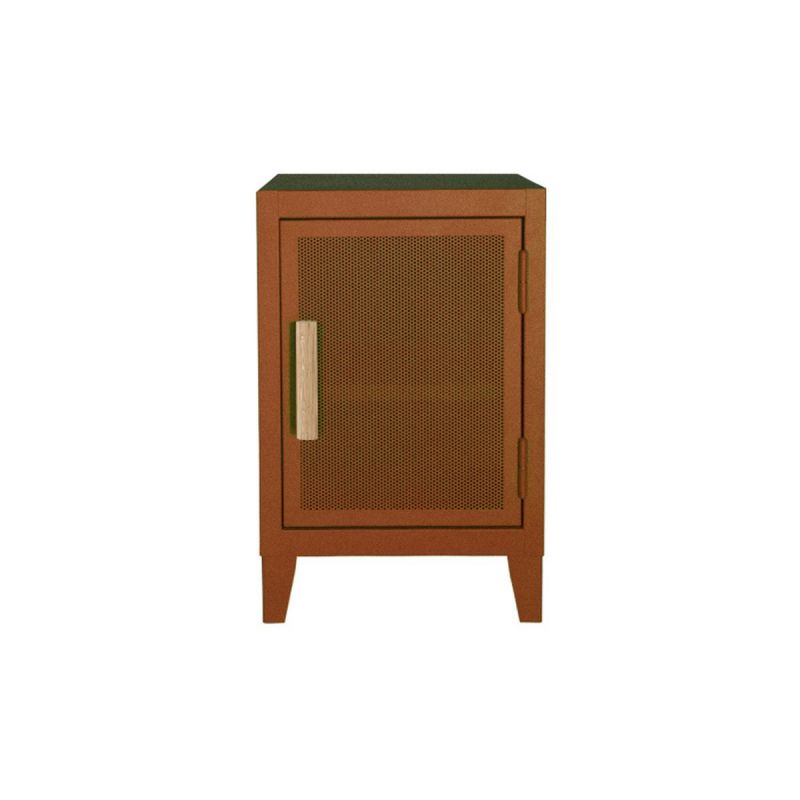 Petit meuble de rangement B1 H64 perforé, vert olive, Tolix, 40x40xH64cm
