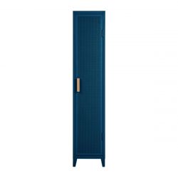 Rangement vestiaire B1 haut perforé, bleu océan, fine texture, Tolix, 50 x 40 x H192,5 cm