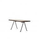 Officina , table basse design, Magis plateau en noyer américain, pieds vernis anthracite, 90x45 cm