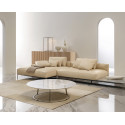 Grande table basse Albino Marmo, plateau marbre blanc de Carrare diamètre 120 cm, pieds chrome noir, Horm Casamania