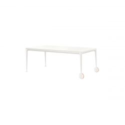 Grande table Big Will, Magis, structure blanc verni, plateau en verre trempé blanc brillant, 240x115 cm
