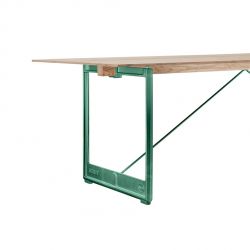 Brut, grande table à manger design, Magis pieds verts, plateau en chêne plaqué 260x85 cm