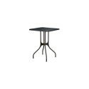 Mila table design, Magis plateau en marbre noir Marquinia, pieds en acier noir, 55x55 cm