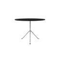 Officina, table ronde design, Magis plateau en acier électro-galvanisé noir, pieds galvanisés, diamètre 100cm