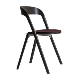 Chaise Pilà assise revêtue, marron foncé, 55,5 x 46 x H77,5 cm, Magis