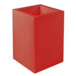 Pot Cube Haut rouge mat 50x50xH75 cm, simple paroi, Vondom