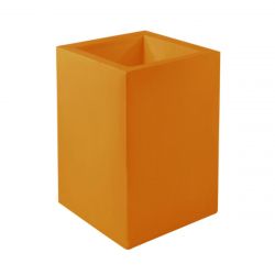 Pot Cubo Haut orange mat 40x40xH60 cm, simple paroi, Vondom