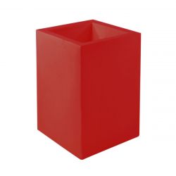 Pot Cubo Haut rouge mat 40x40xH60 cm, simple paroi, Vondom
